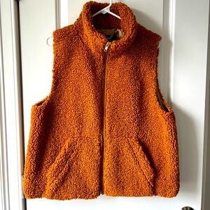 J.Crew Teddy Sherpa Vest in Warm Caramel Color